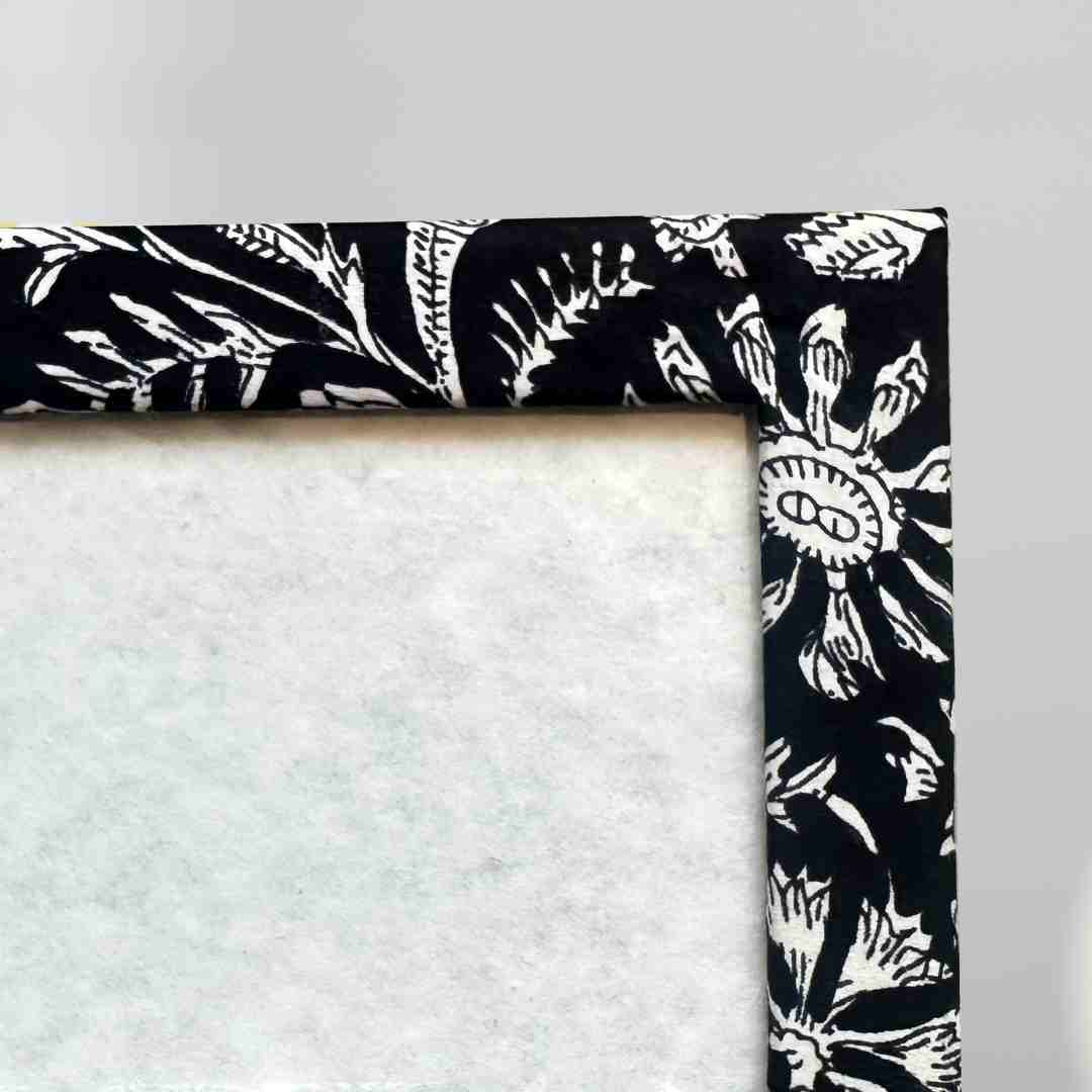 Hello Yellow Black Block Print Photo Frame