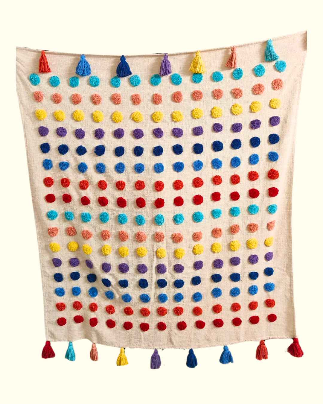 Colourful Tickles Tufted Sofa Throw