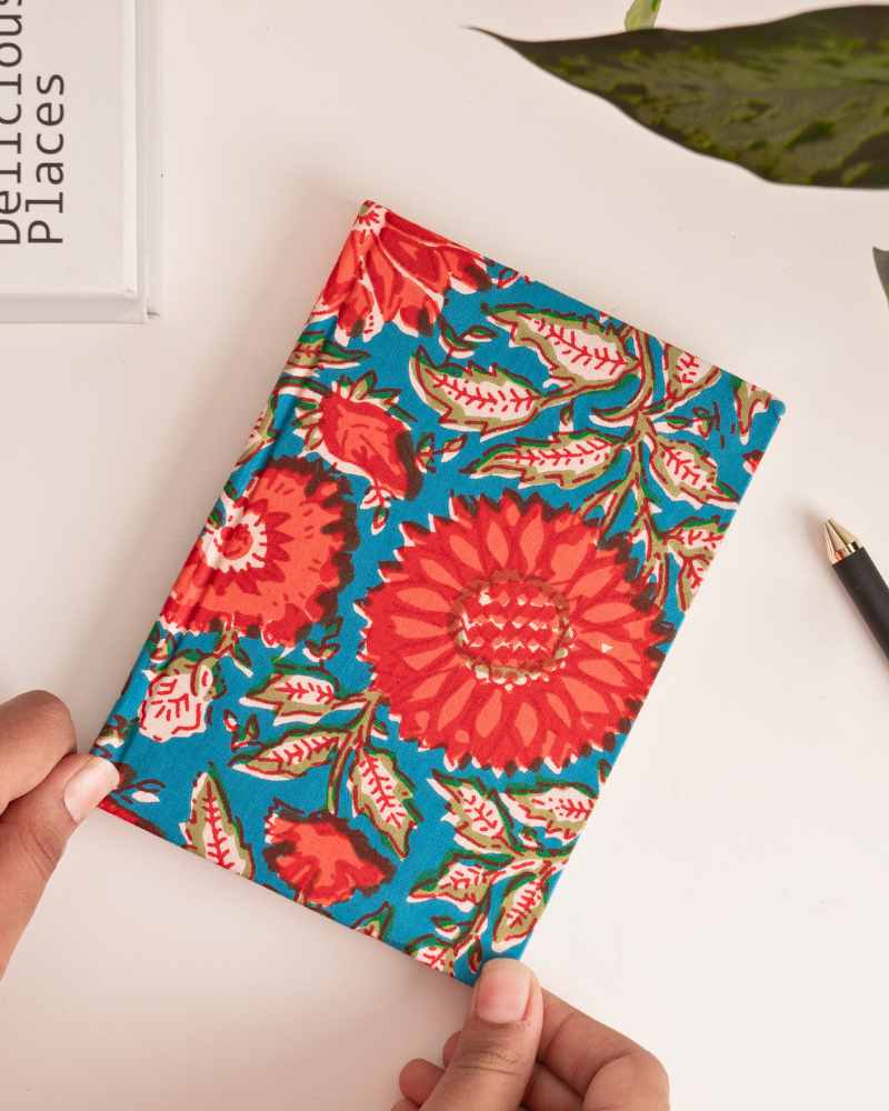 Indigo Bloom Block Print Diary