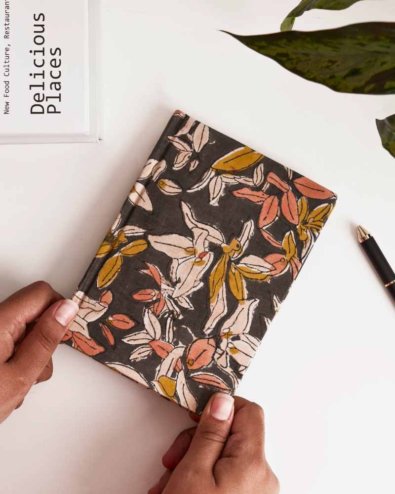 Mogra Noir Block Print Diary