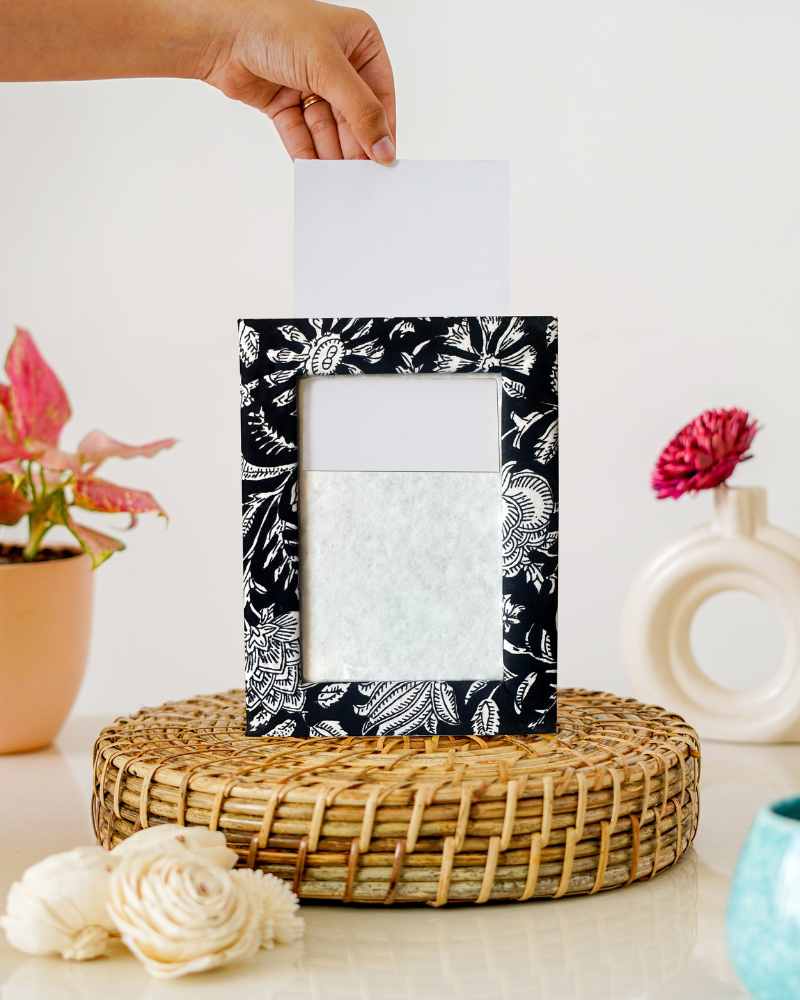 Ebony & Ivory Block Print Photo Frame