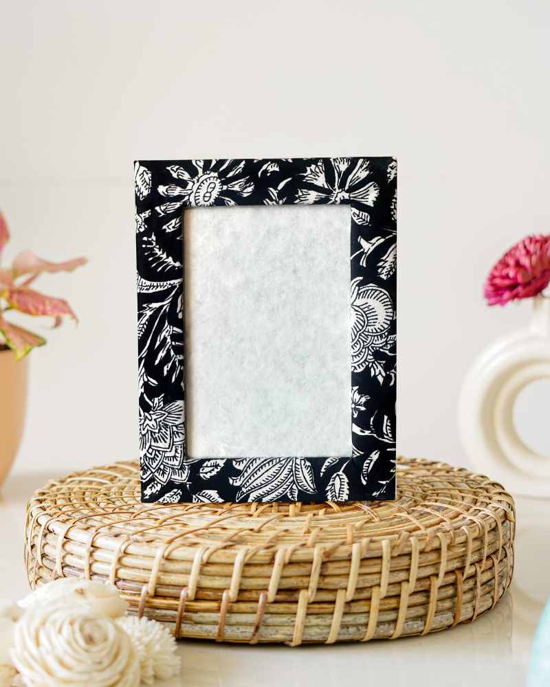 Ebony & Ivory Block Print Photo Frame