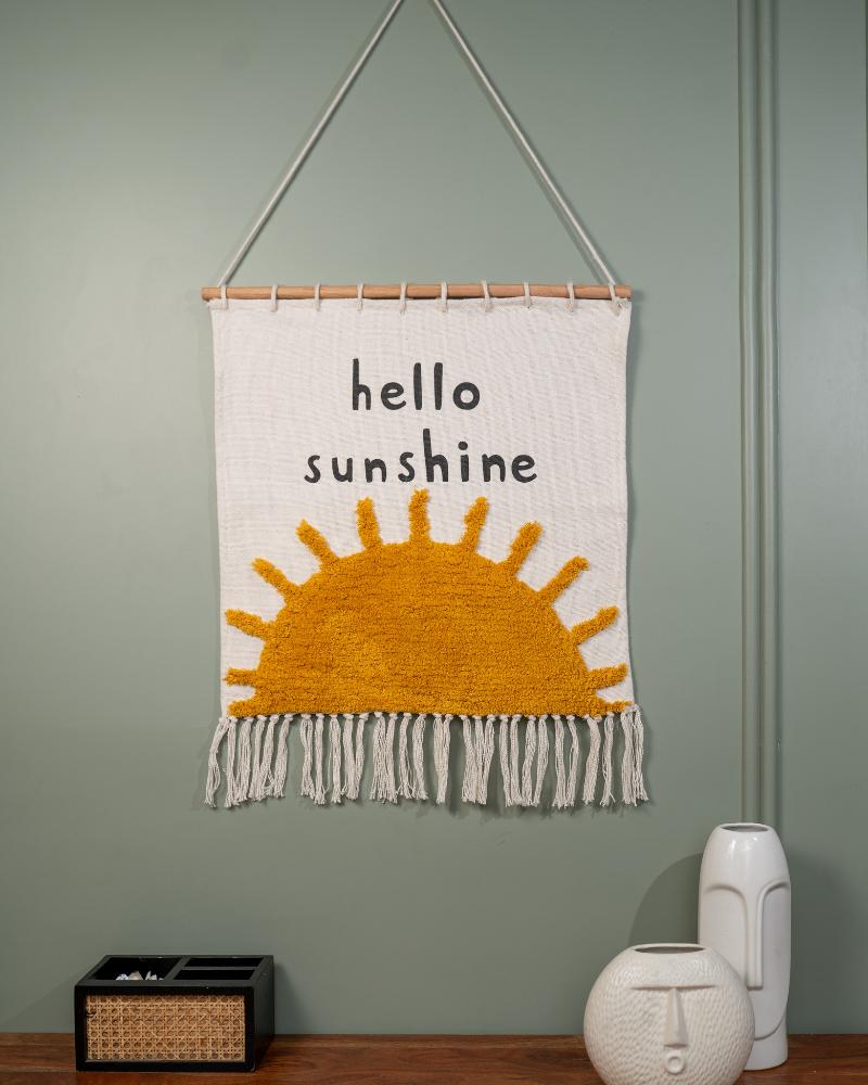 Hello Yellow Hello Sunshine Wall Hanging