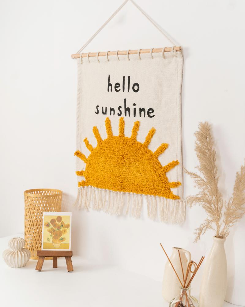 Hello Yellow Hello Sunshine Wall Hanging