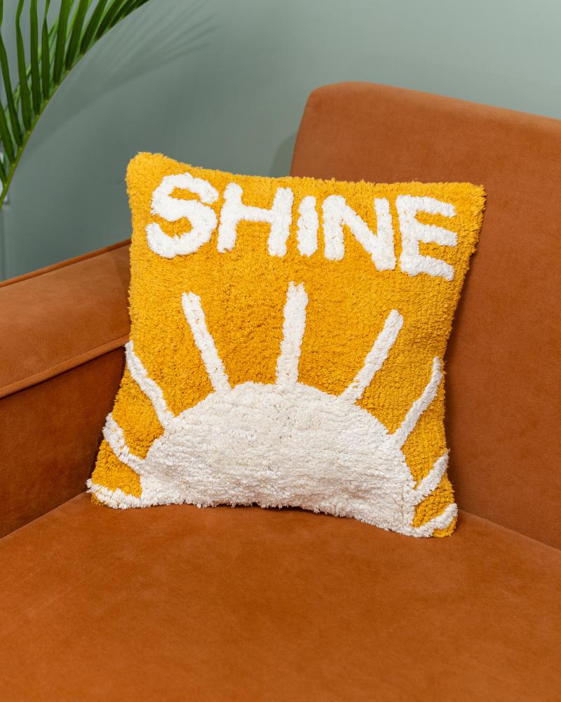 Hello Yellow Rise & Shine Tufted Cushion Cover