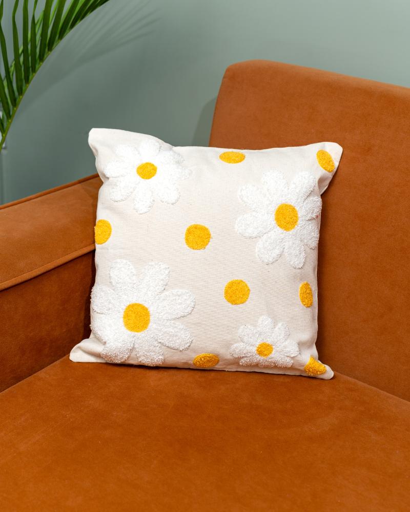 Hello Yellow Oopsie Daisy Tufted Cushion Cover