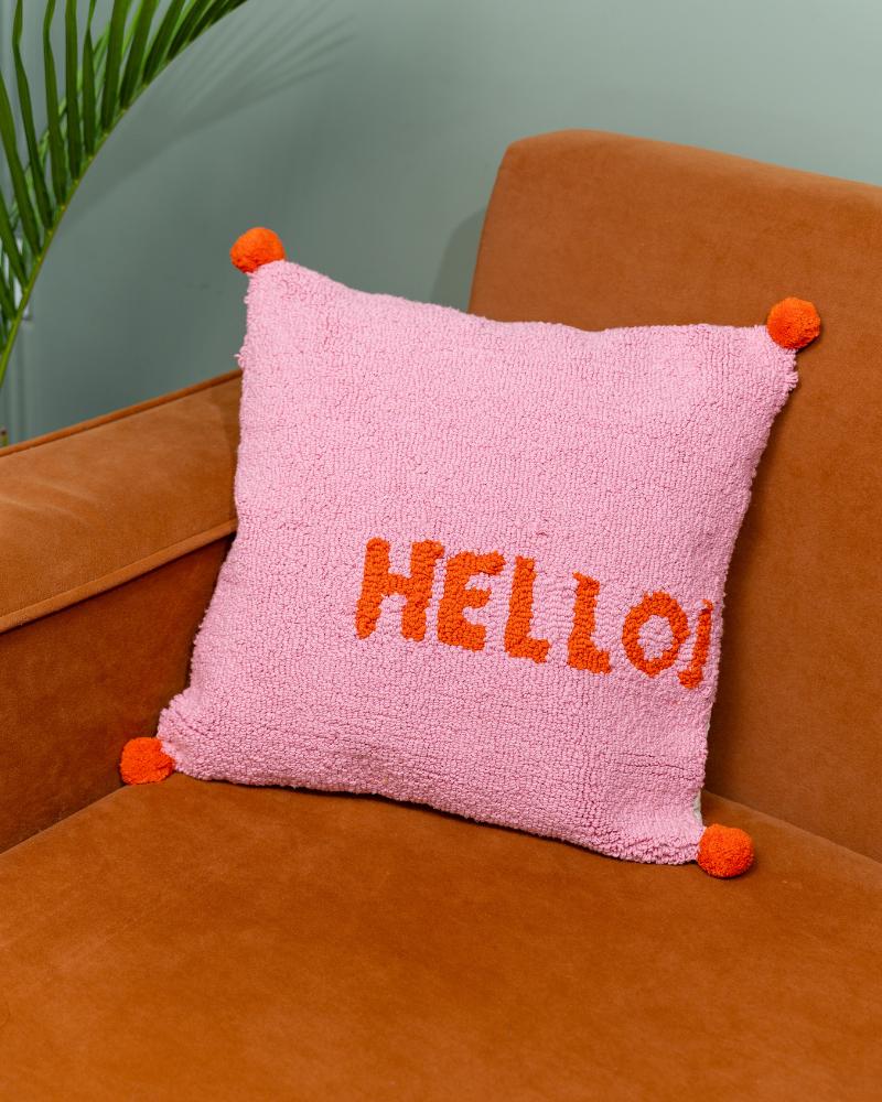 Hello Yellow Say Hello! Tufted Cushion Cover