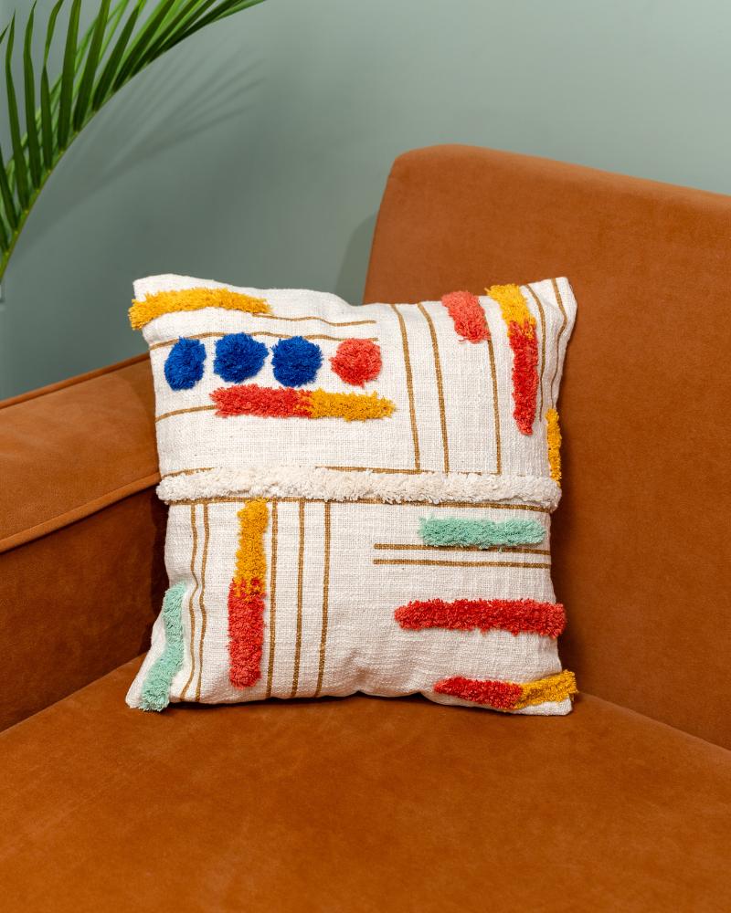 Hello Yellow Lost in the Maze Tufted Cushion Cover