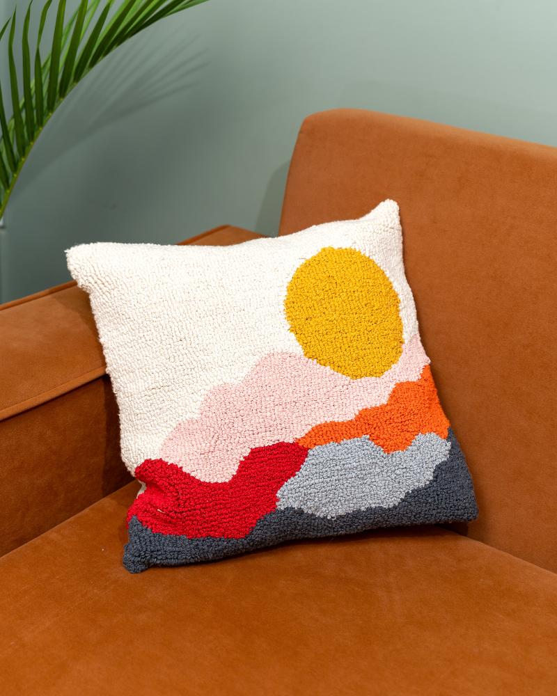 Hello Yellow Golden View Tufted Cushion Cover