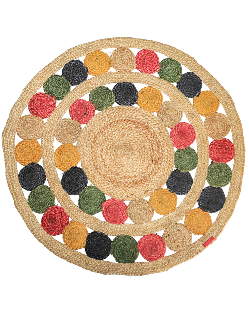 Colorful Hoops Jute Rug